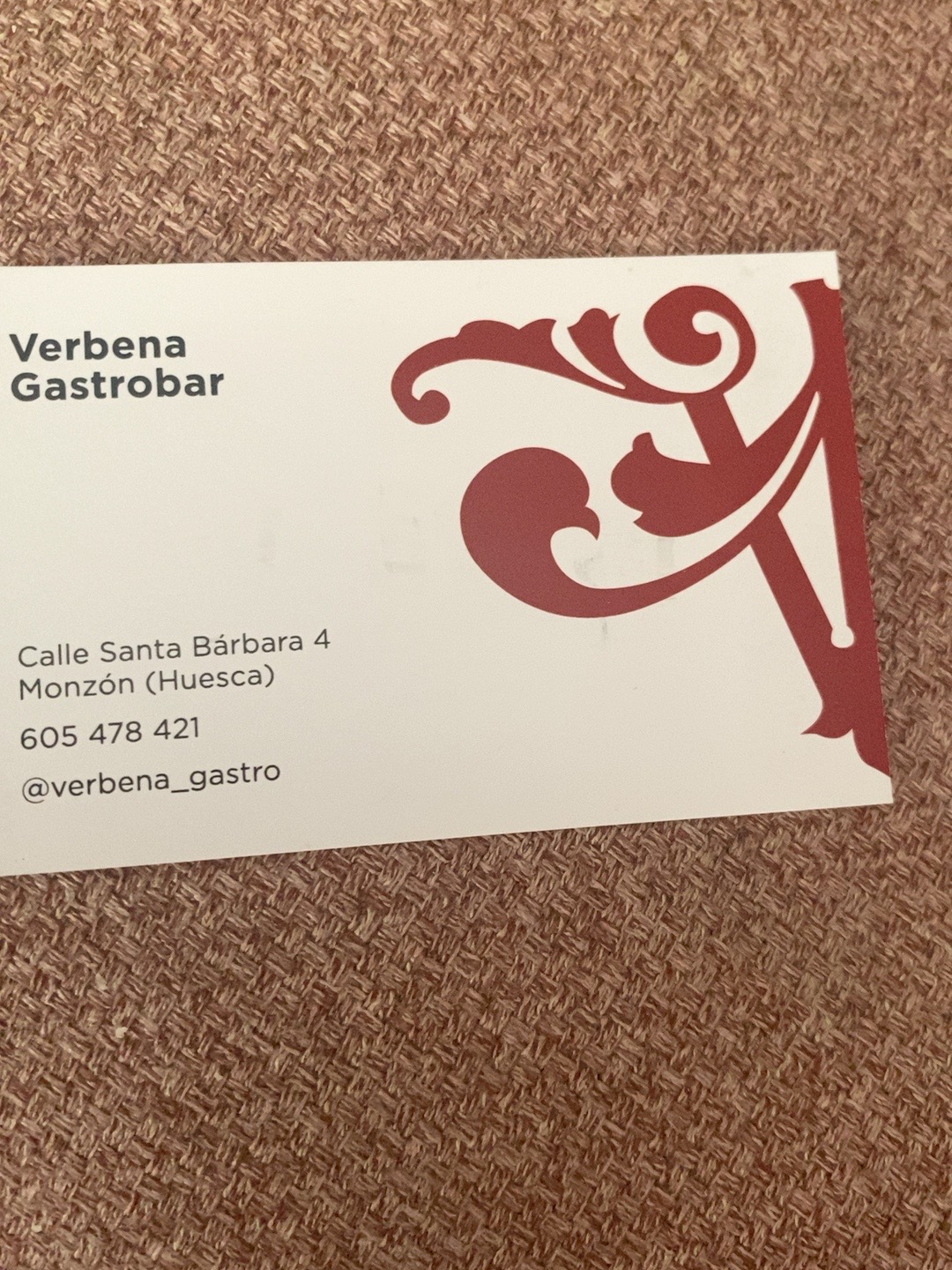 Tarjeta de Verbena Gastrobar